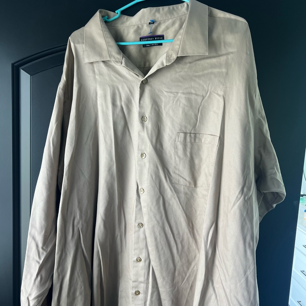 Geoffrey Beene dress shirt.  Tan 22 37/38 Tall